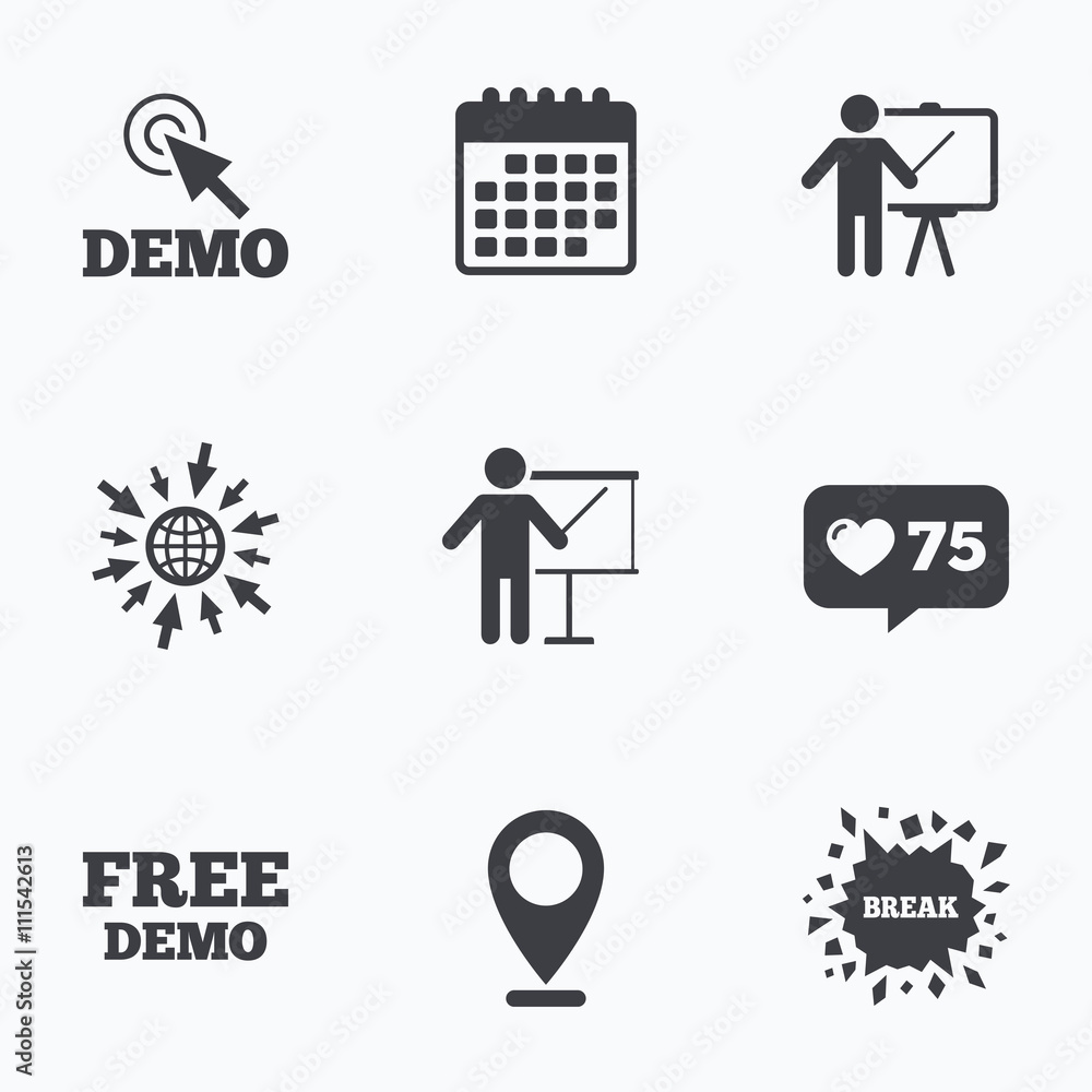 Poster demo with cursor icon. presentation billboard