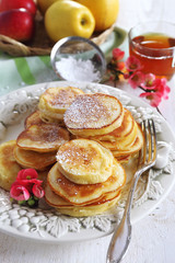 Spring sweet breakfast: apple fluffy fritters