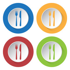 set of four icons - cutlery