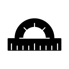round ruler icon on white background
