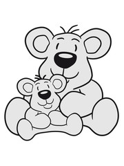 Fototapeta premium papa child, baby boy, mummy family sweet little cute polar teddy bear sitting funny dick