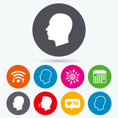 Head icons. Male and female human symbols.