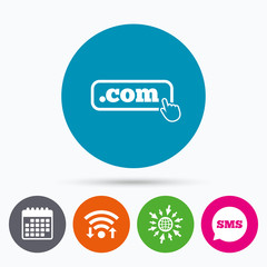 Domain COM sign icon. Top-level internet domain