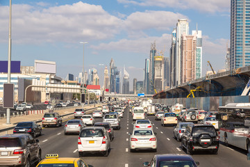 Traffic jam in Dubai
