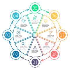 Outline infographics, pie chart