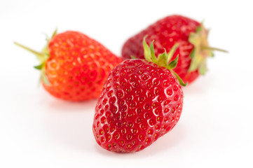 Strawberries isolated on white background