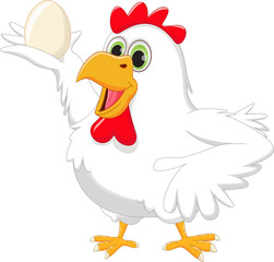cartoon hen with egg