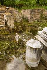 Fototapeta premium Archaic statue at ancient Dion Archeological Site in Greece