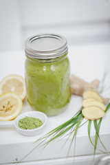 Apple smoothie in a jar
