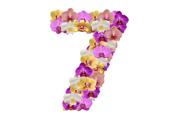 Number four made of flower