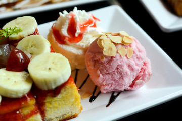 Ice cream and bread