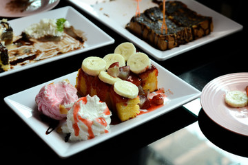 Ice cream and bread