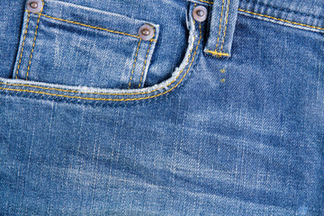 Plastic flowers in the back pocket jeans.Jeans background