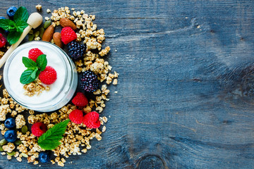 Obraz na płótnie Canvas Healthy breakfast composition
