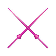Two crossed lances in pink design