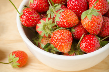 Fresh strawberry in the bowl
