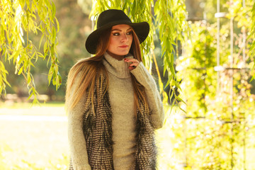 Portrait of beauty woman outdoors