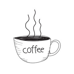 Hot coffee cup vector illustration.