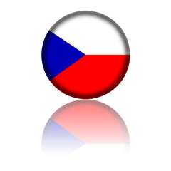 Czech Republic Flag Sphere 3D Rendering