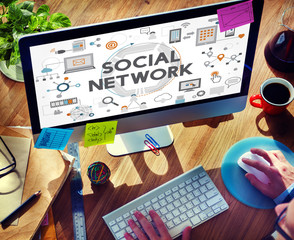 Social Network Communication Media Technology Concept