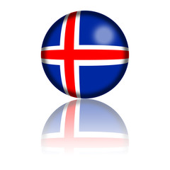 Iceland Flag Sphere 3D Rendering