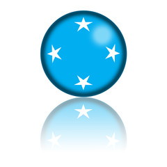 Micronesia Flag Sphere 3D Rendering