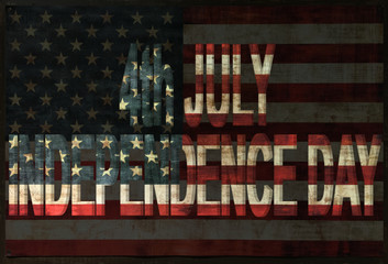 4th july independence day on vintage usa flag