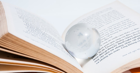 glass globe, Isolated on white background.