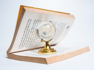 glass globe, Isolated on white background.