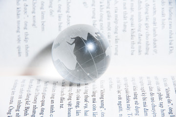 glass globe, Isolated on white background.