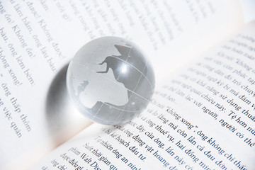 glass globe, Isolated on white background.