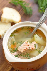Fish soup with salmon