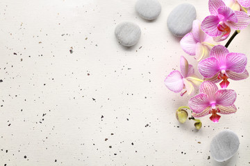 Spa Stones and Orchid flowers