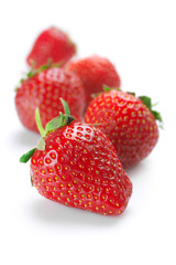 Strawberries on white