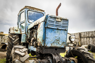 Old broken tractor