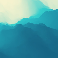 Mountain Landscape. Mountainous Terrain. Mountain Design. Vector Silhouettes Of Mountains Backgrounds. Sunset. Can Be Used For Banner, Flyer, Book Cover, Poster, Web Banners.