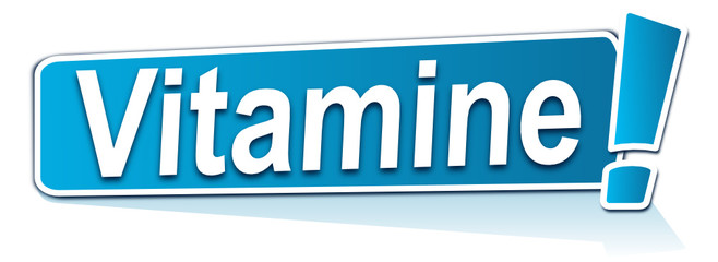 vitamine sur étiquette bleue