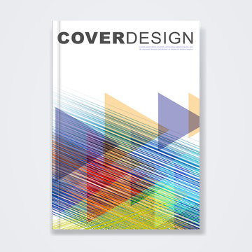 Cover template, brochure template layout, book cover, annual report, flyer, magazine cover or booklet for corporate business concept with colorful geometric and thin line, vector illustration