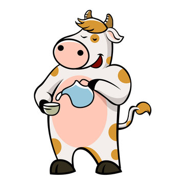 cow drinking milk