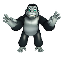 cute Gorilla cartoon character with assigning best
