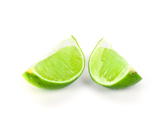 Fresh ripe lime on white background.