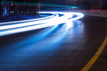 Light tracks on the street in China Shenyang