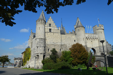 Fototapeta na wymiar Medieval fortress het Steen in the old city center of Antwerp