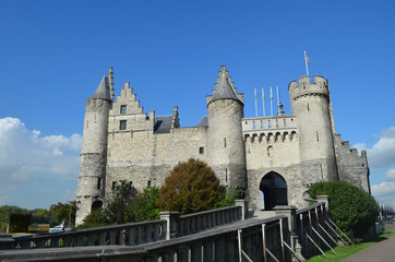 Fototapeta na wymiar Medieval fortress het Steen in the old city center of Antwerp