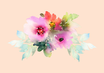 Flowers watercolor illustration