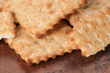 Salted cracker with sesame