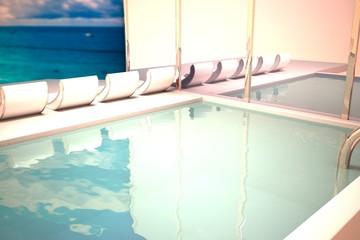 Pool with chaise longues