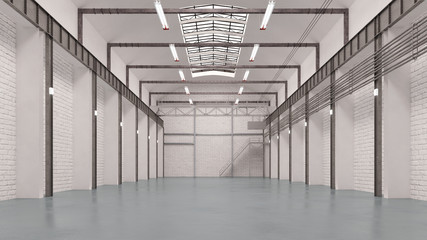 Große leere Halle als Lager