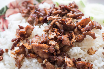 Pork with Garlic, Thai food.