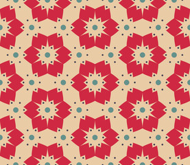 Obraz premium Vector modern seamless colorful geometry floral pattern, color abstract geometric background, pillow multicolored print, retro texture, hipster fashion design